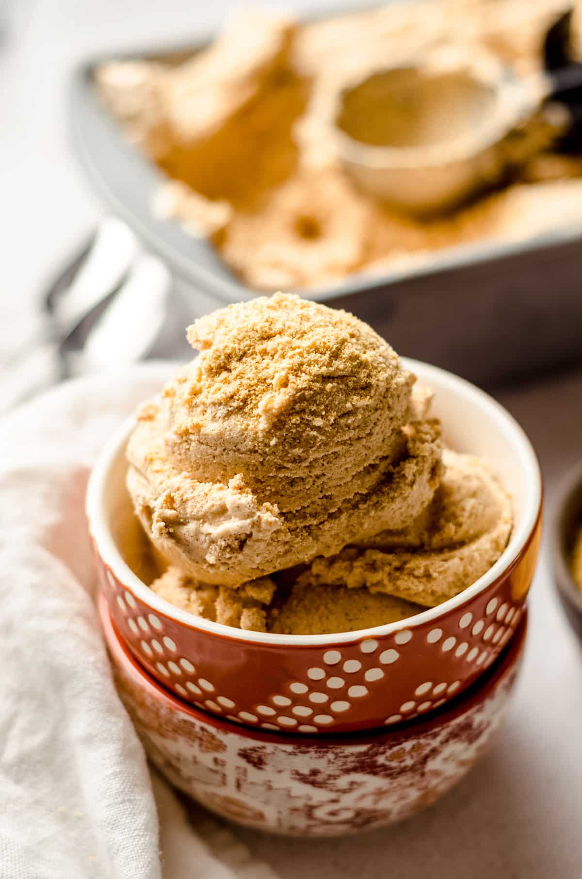 bowl of pumpkin ice cream