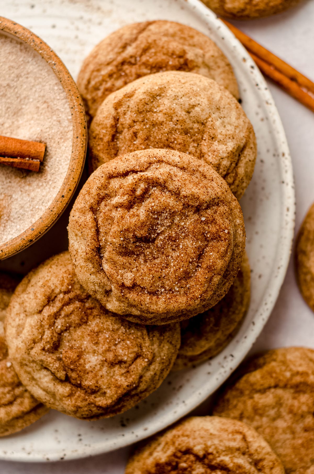 snickerdoodle cookies (without cream of tartar) on a plate