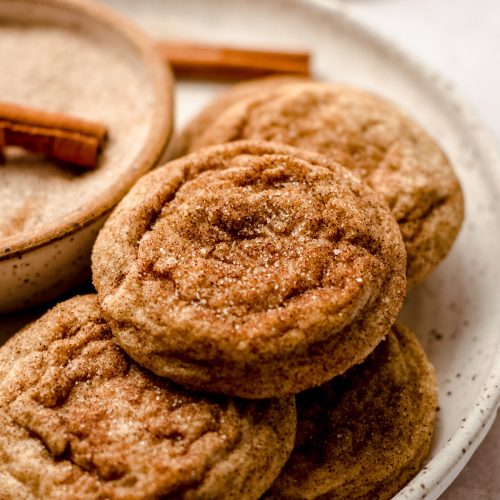 snickerdoodle cookies (without cream of tartar) on a plate