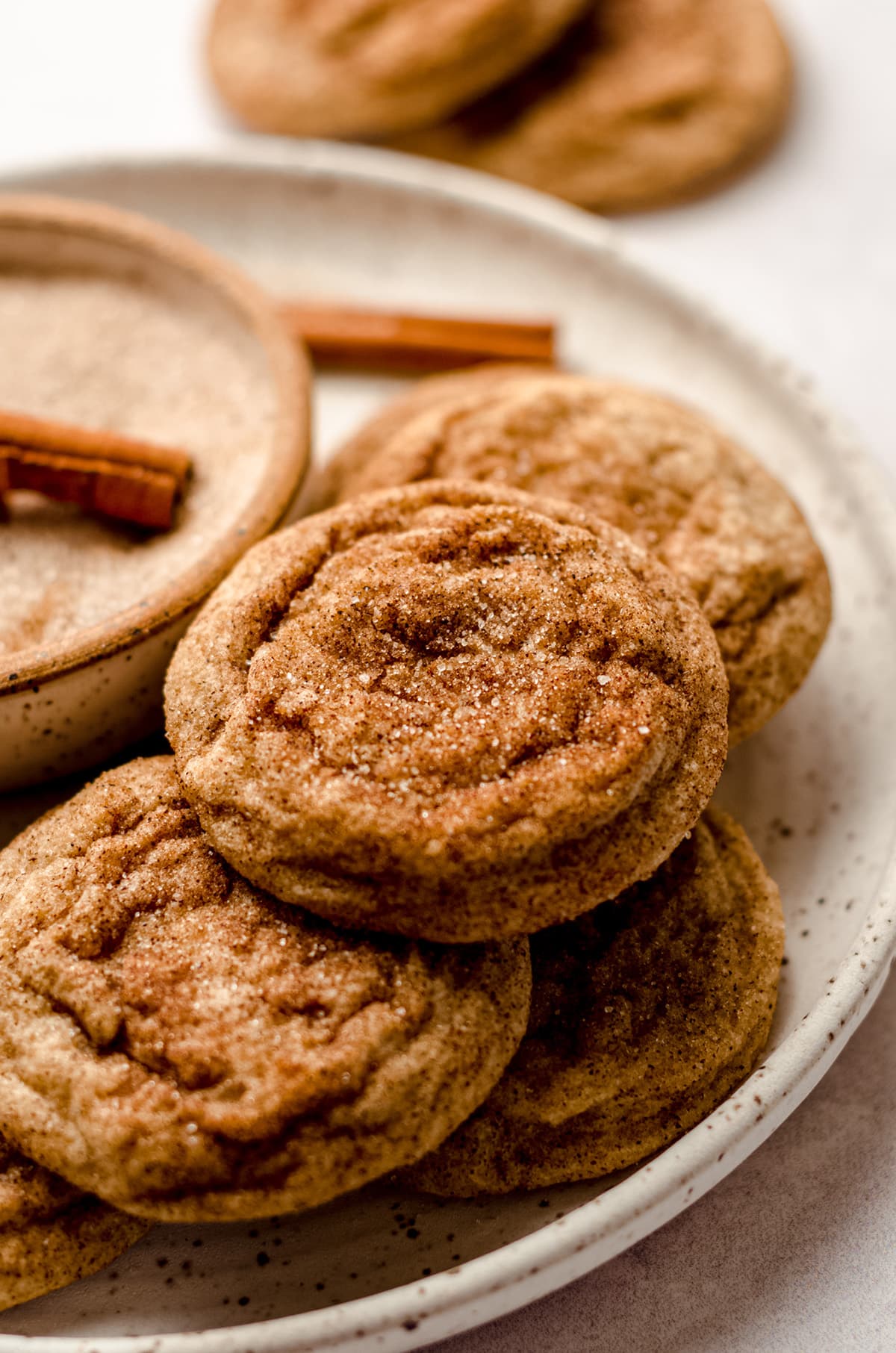 snickerdoodle cookies (without cream of tartar) on a plate