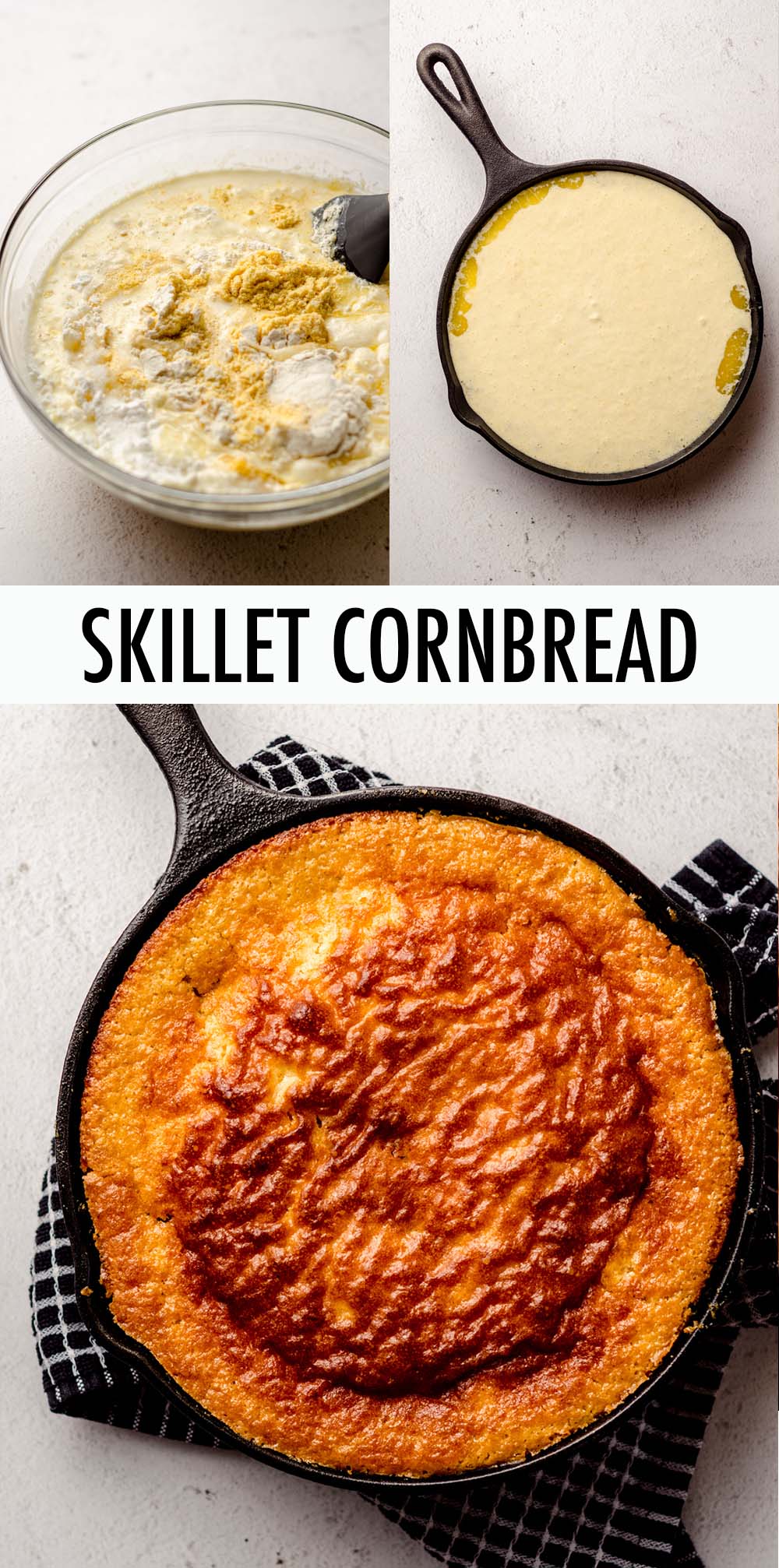 Cast Iron Skillet Cornbread (Crispy!)