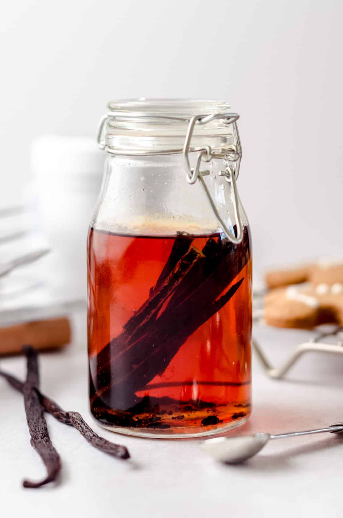 jar of homemade vanilla extract