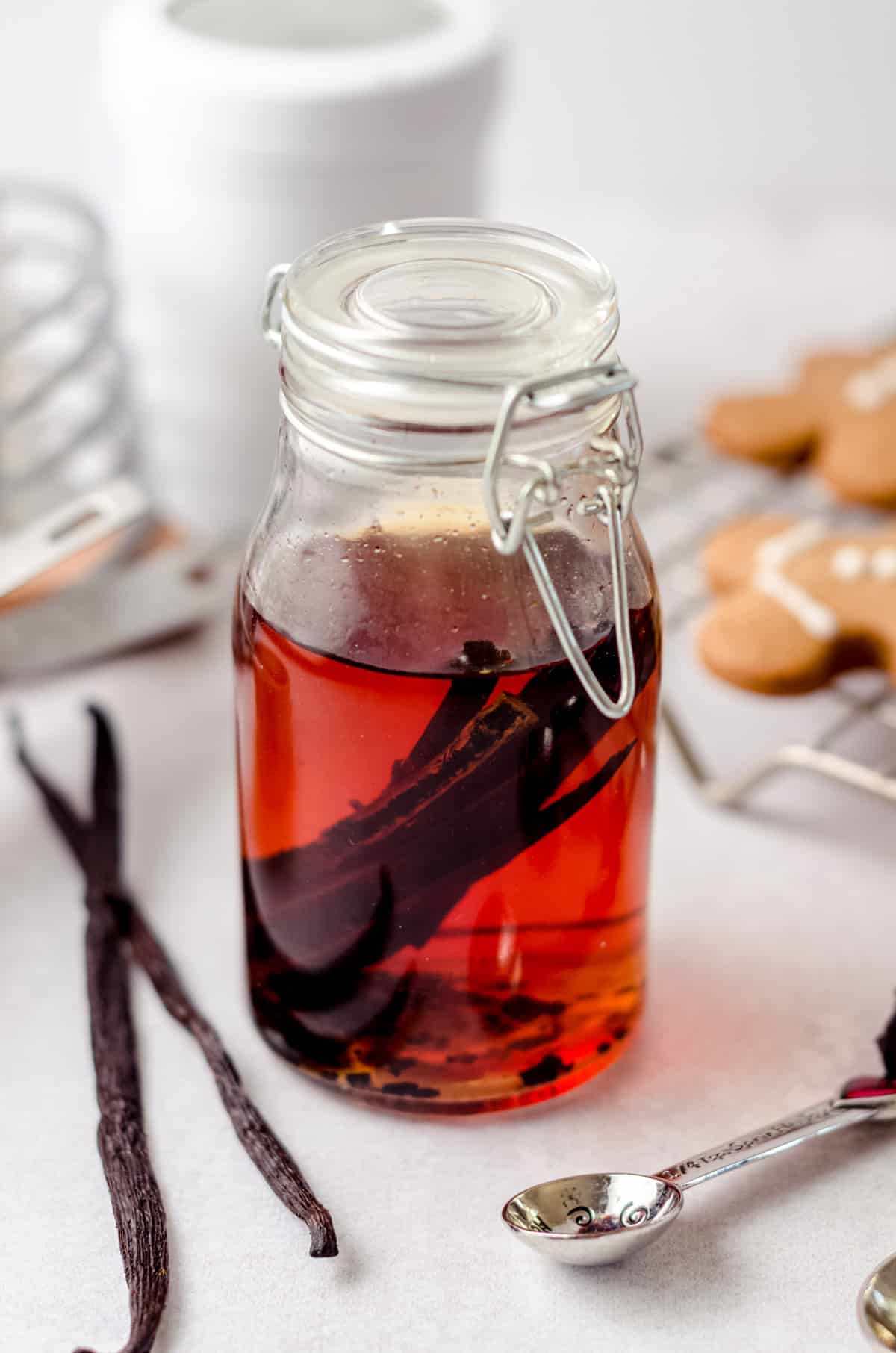 jar of homemade vanilla extract