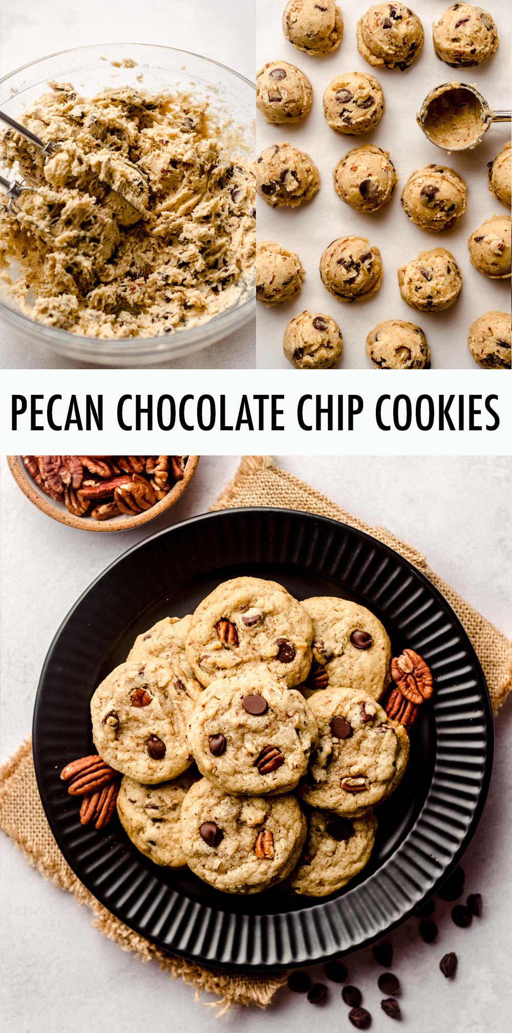The classic chocolate chip cookie gets an upgrade with this soft, warm, and gooey version including the addition of crispy pecans. Pecan chocolate chip cookies are sure to become a new favorite in your home. via @frshaprilflours