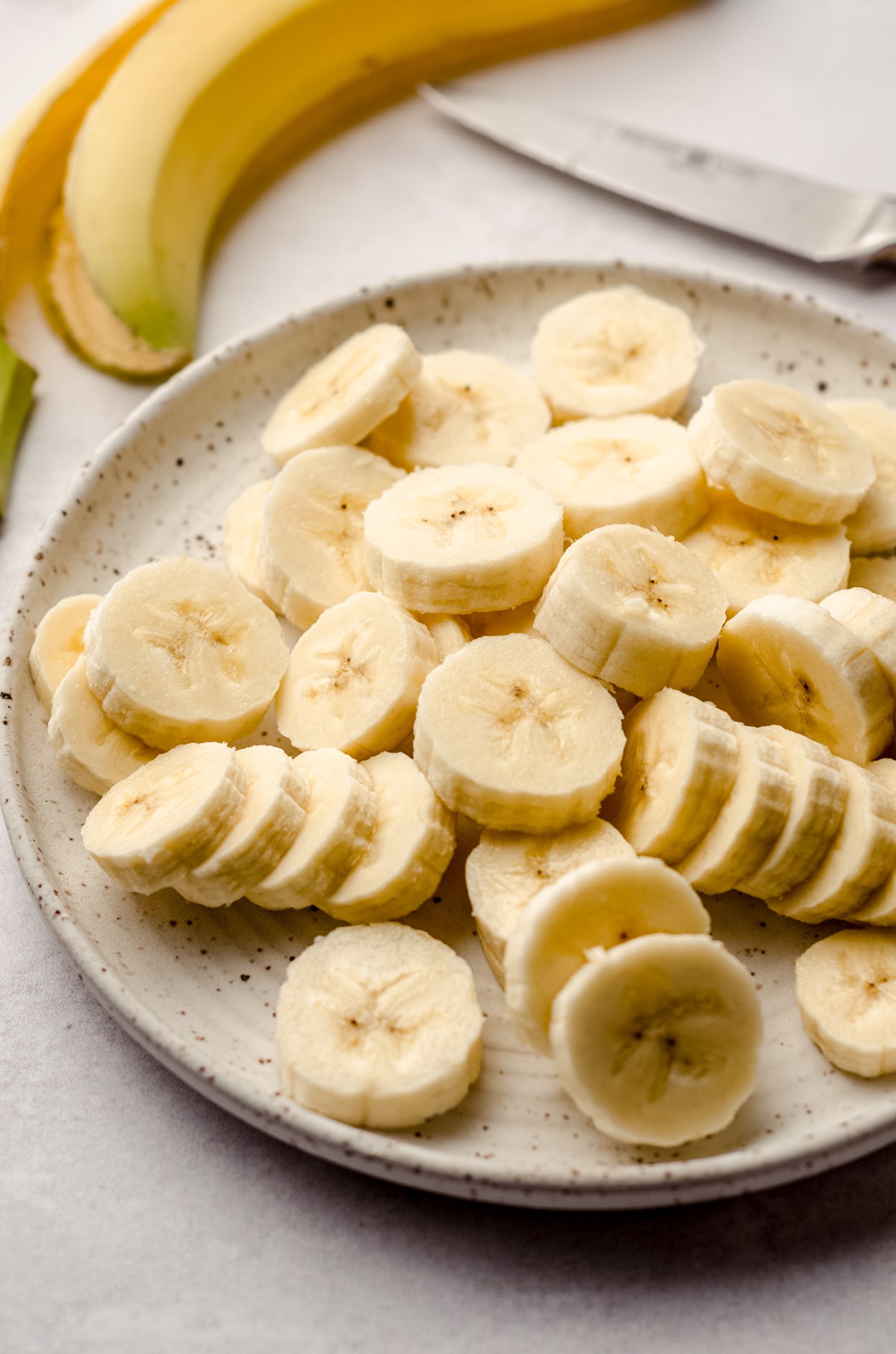 slices of banana on a plate