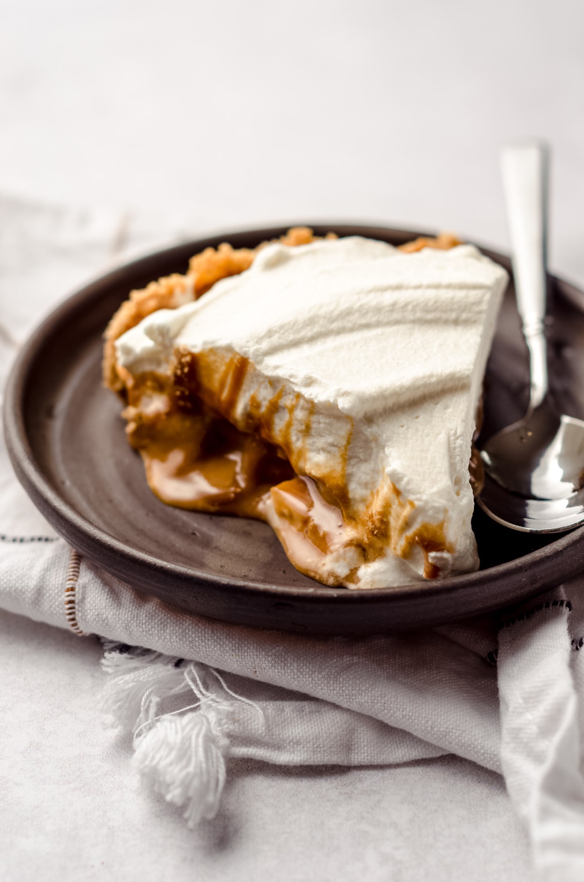 slice of banoffee pie on a plate