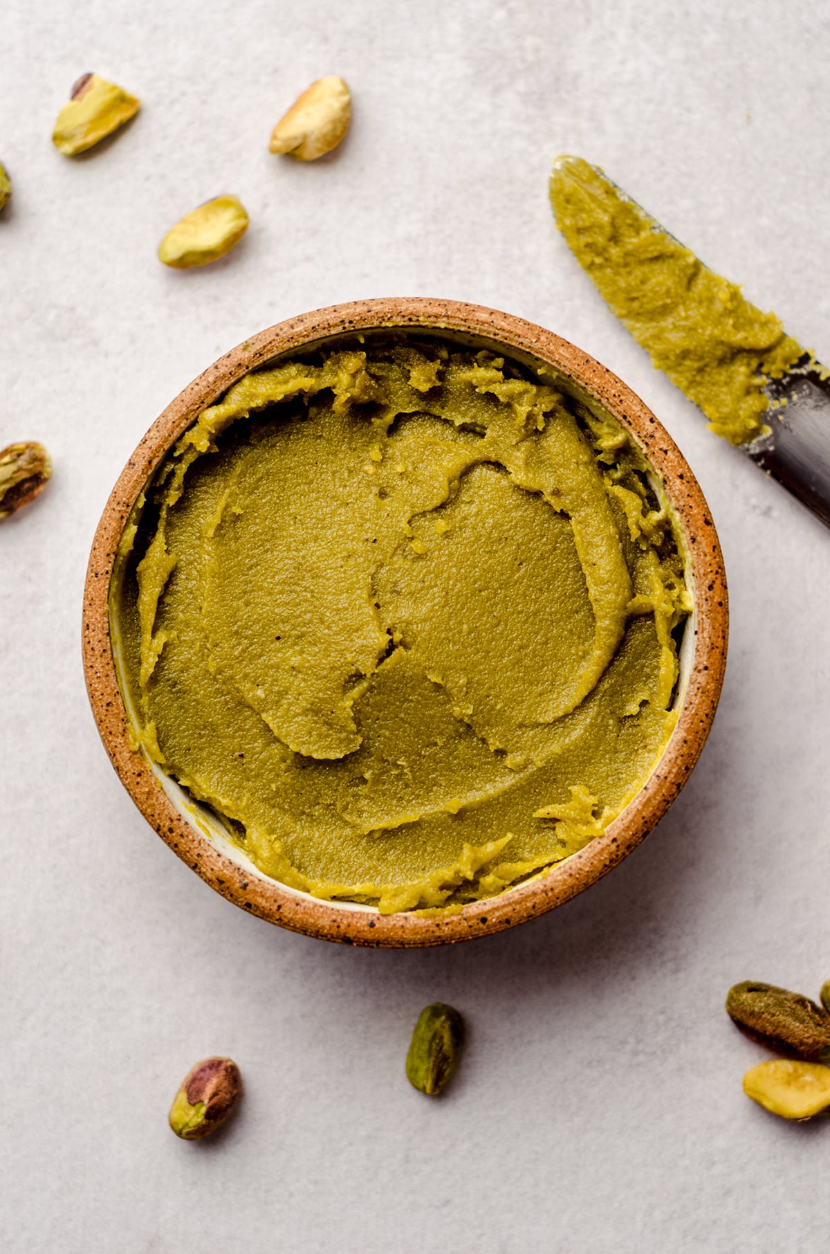 pistachio butter in a small bowl