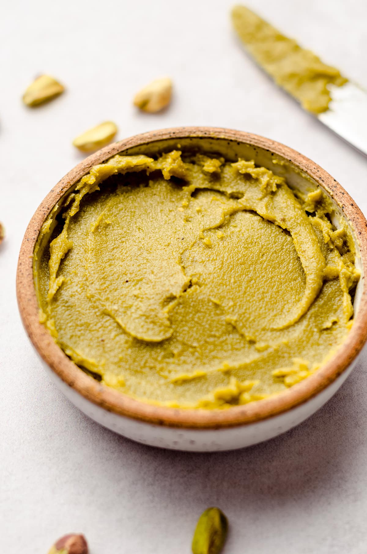 pistachio butter in a small bowl