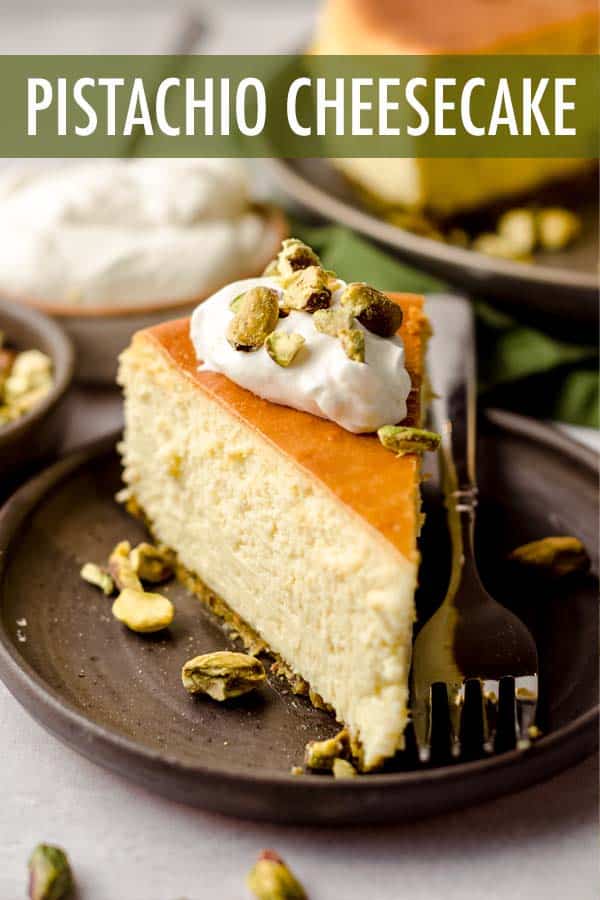 This creamy, sweet, and slightly salty pistachio cheesecake recipe is made and flavored with nothing but pure pistachios. There is no pudding or artificial pistachio flavoring involved but rather instructions for making incredibly flavorful homemade pistachio butter to flavor your cheesecake. via @frshaprilflours