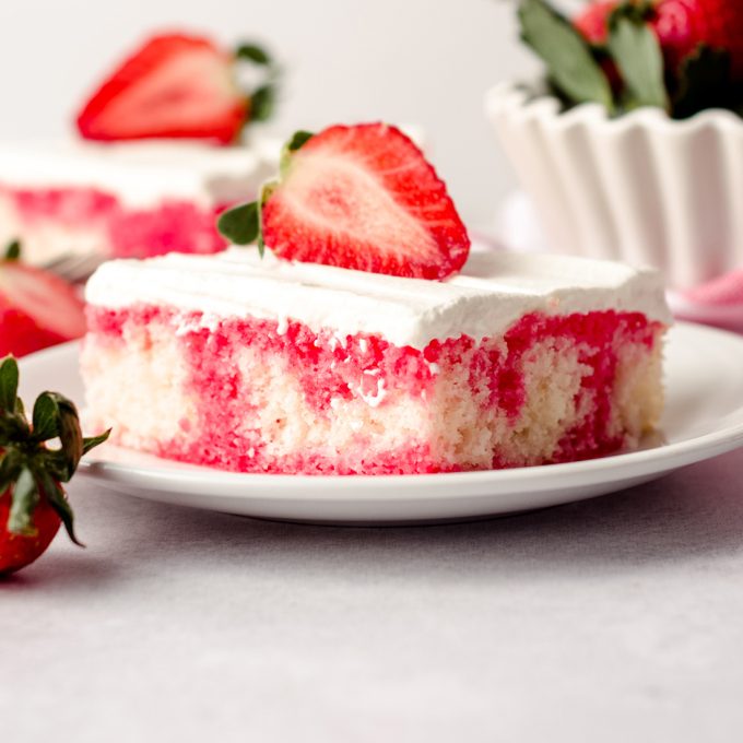 Easy Strawberry Poke Cake with Jello - Fresh April Flours