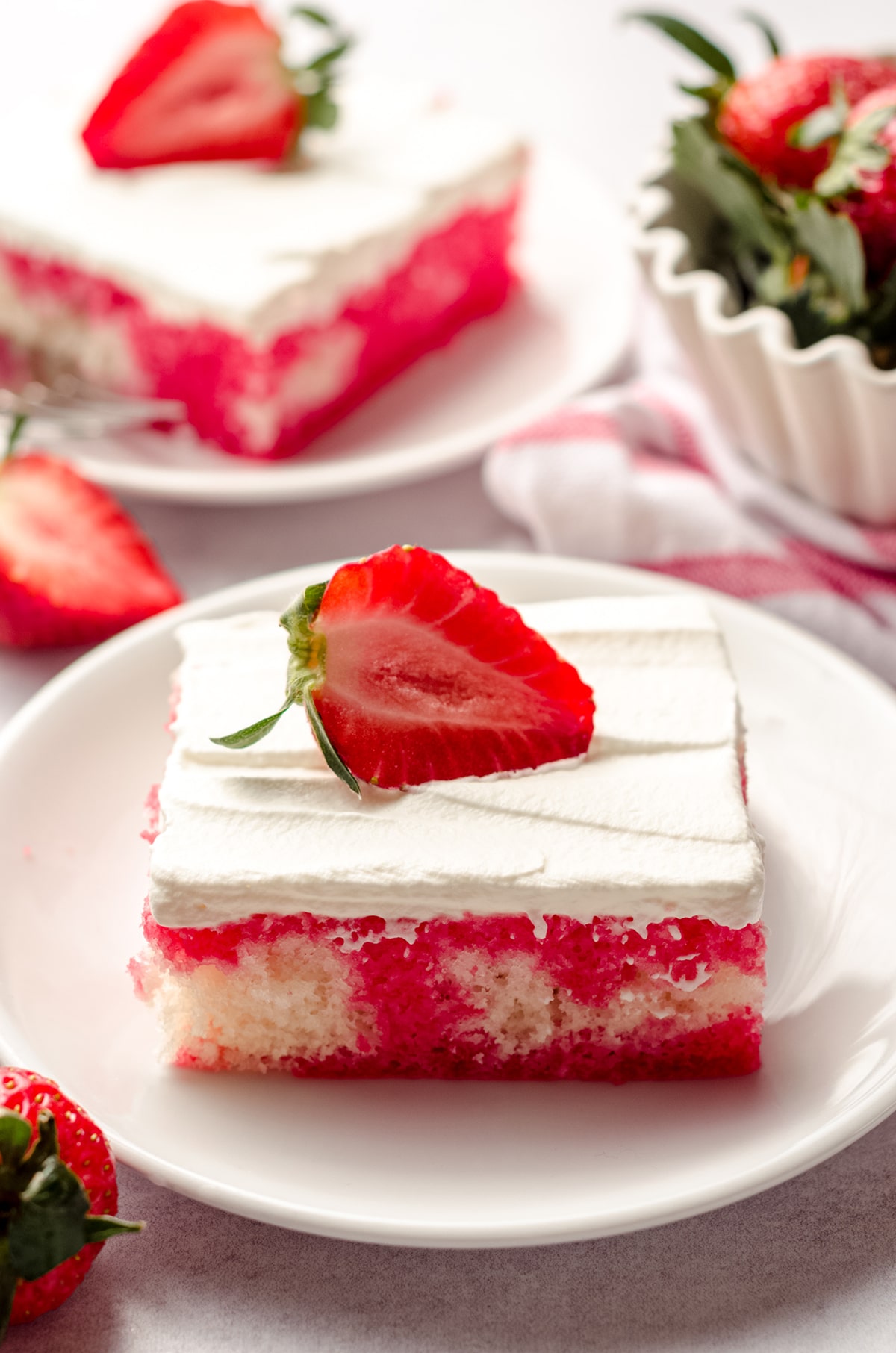 Strawberry Jello Poke Cake with Cream Cheese Frosting — Mommy's Kitchen