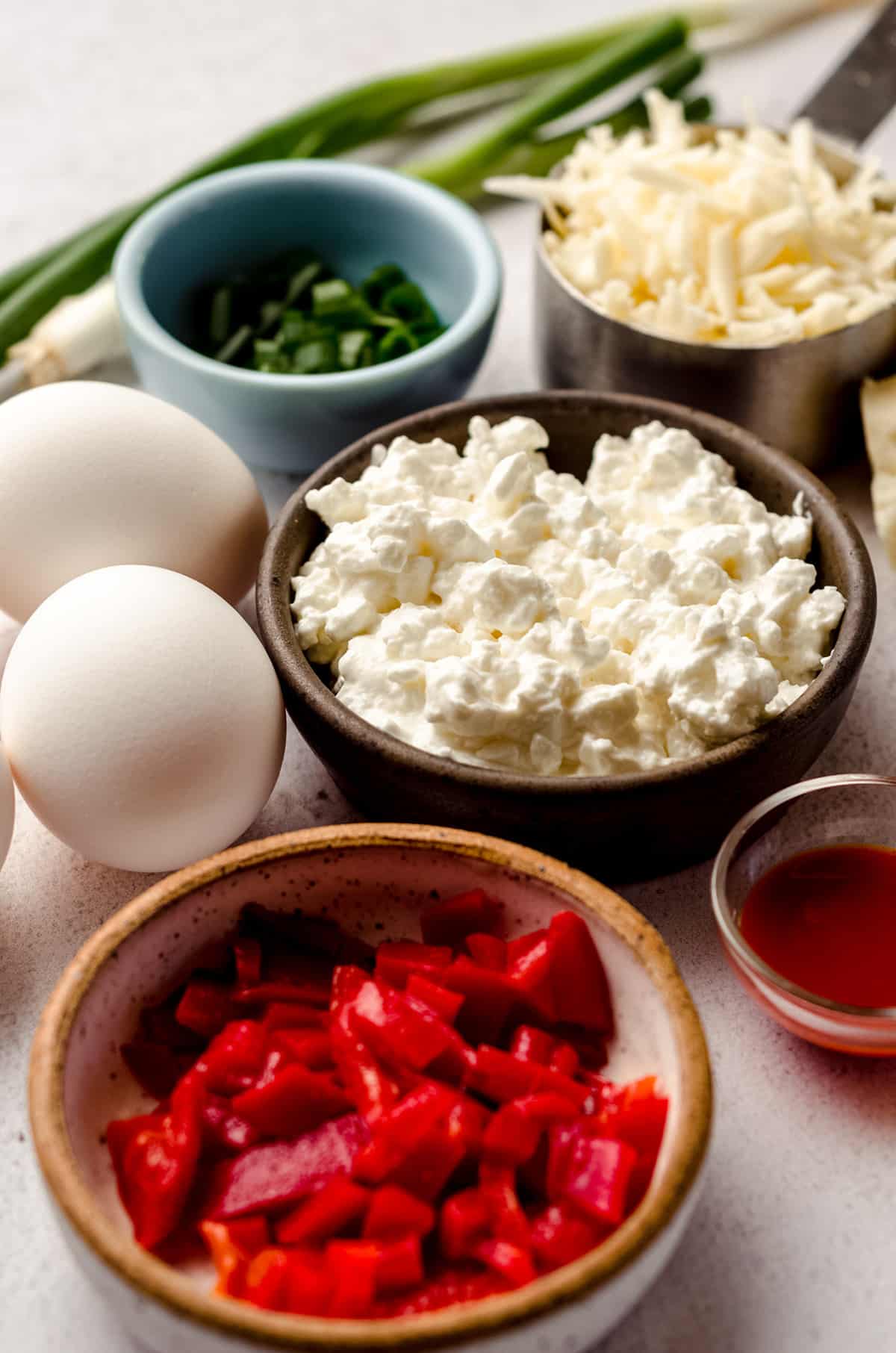 ingredients for roasted red pepper egg bites