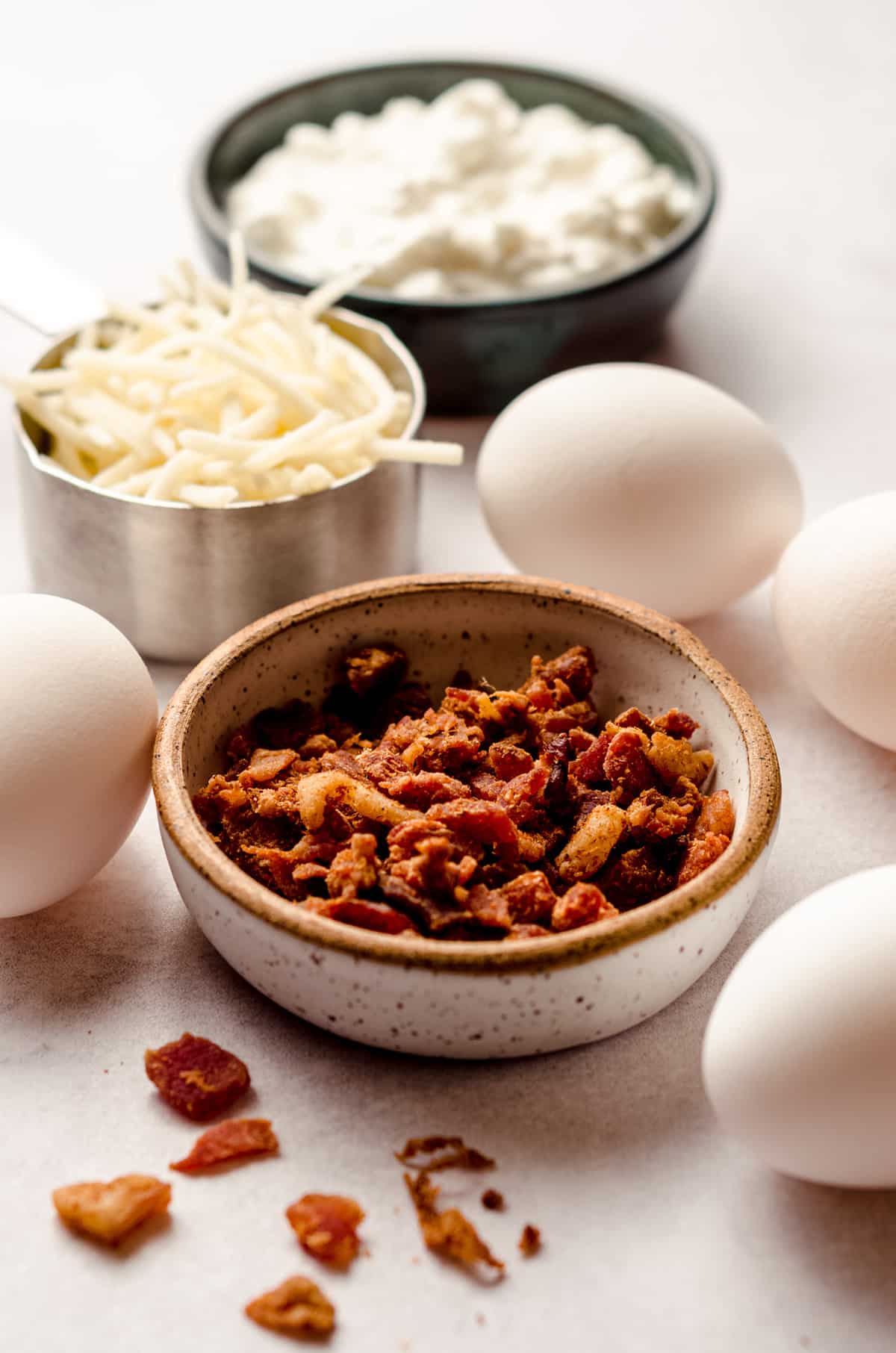 ingredients for bacon and gruyere egg bites