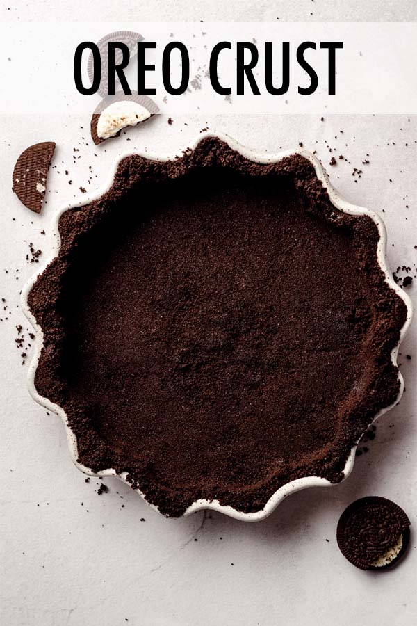 You only need 2 ingredients to make your own thick and crunchy Oreo crust at home. Includes instructions for using with baked and no bake pies and desserts. via @frshaprilflours