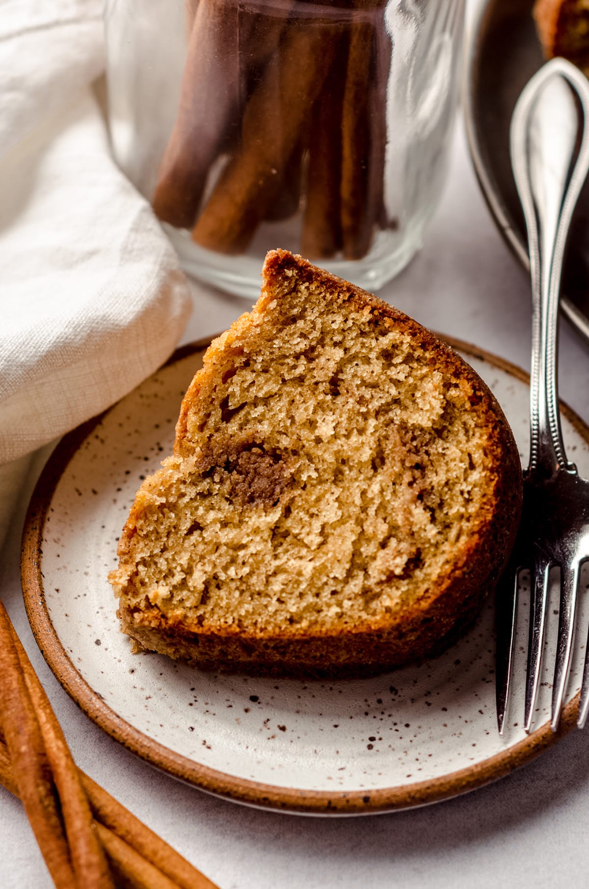 slice of coffee cake on a plate