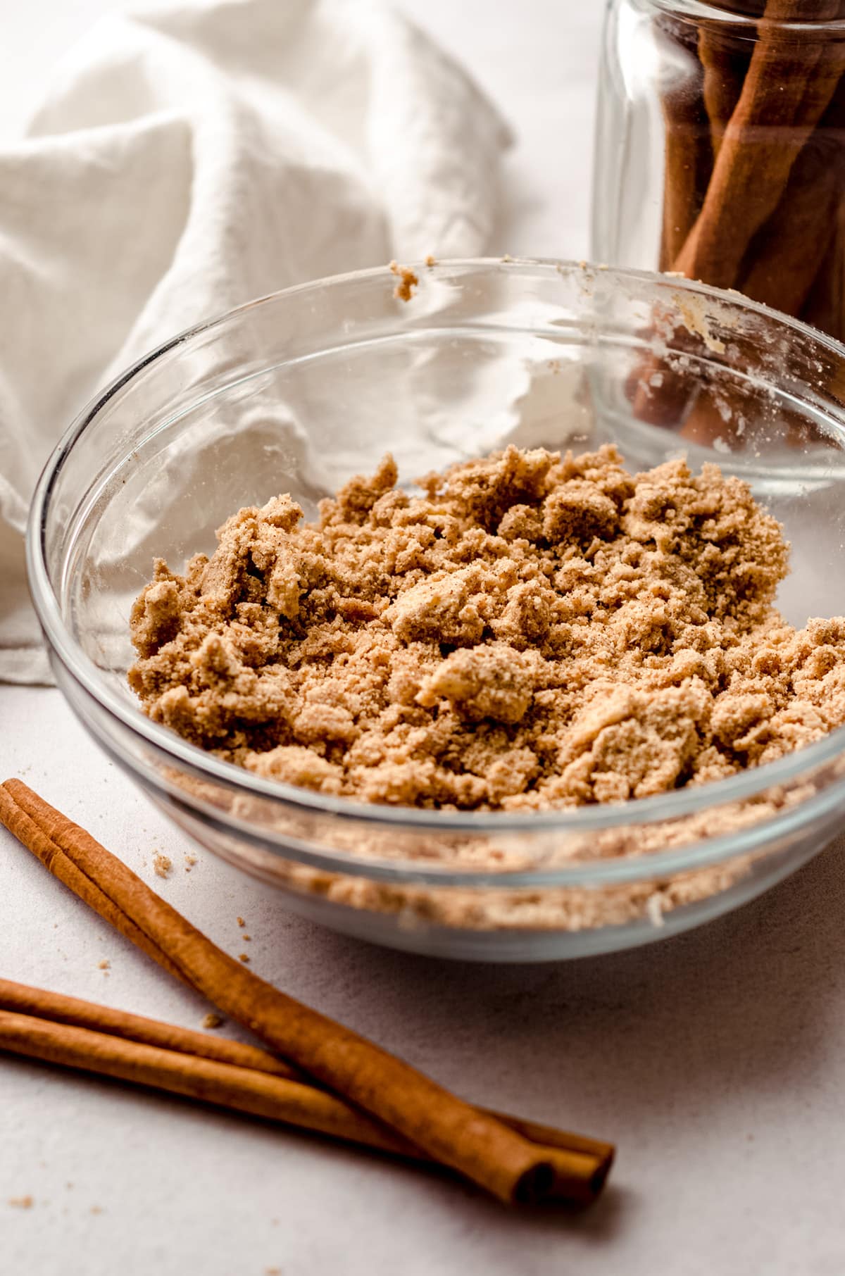 streusel topping for muffins in a bowl