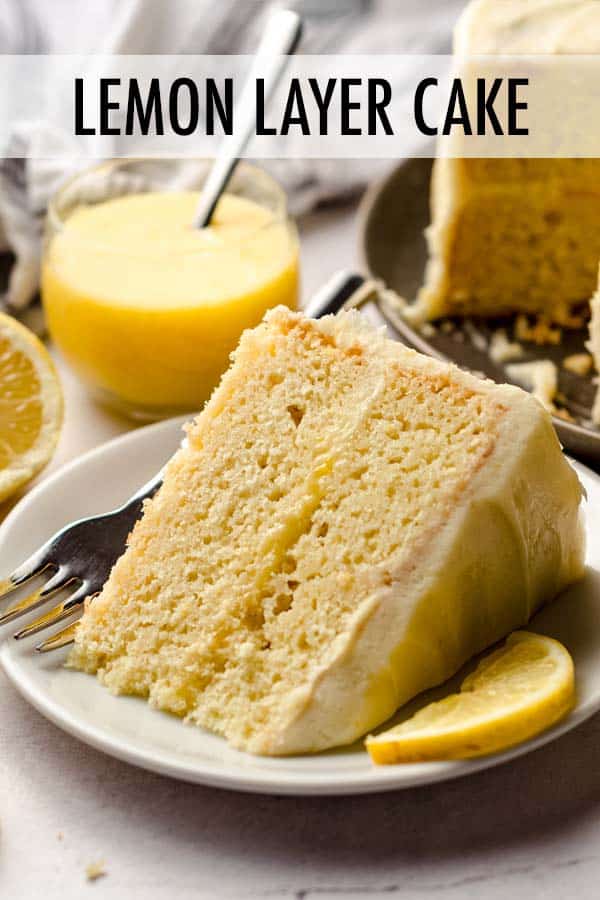 A moist and flavorful lemon cake, stacked and filled with sweet and tart lemon curd, and covered in a tangy lemon cream cheese frosting. via @frshaprilflours