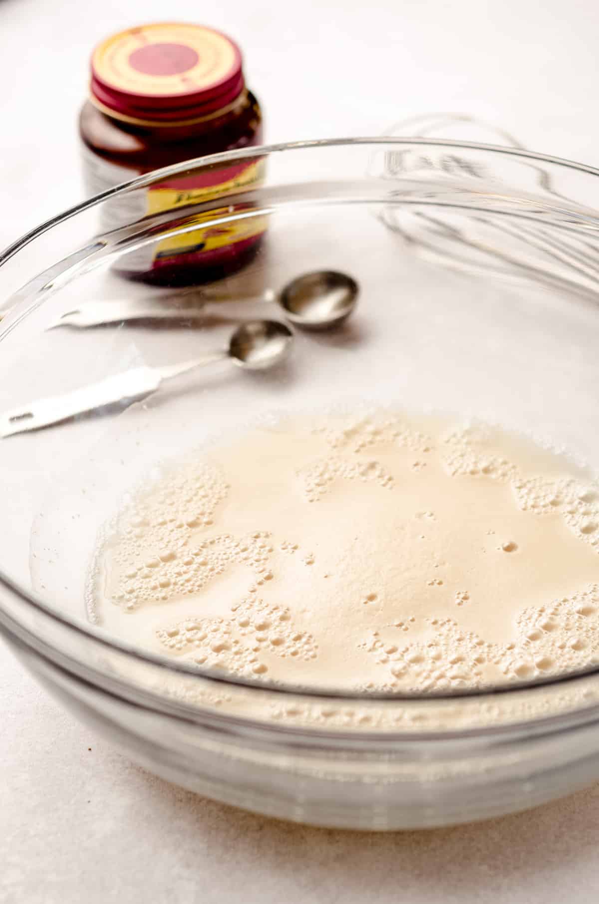 activated yeast in a glass bowl