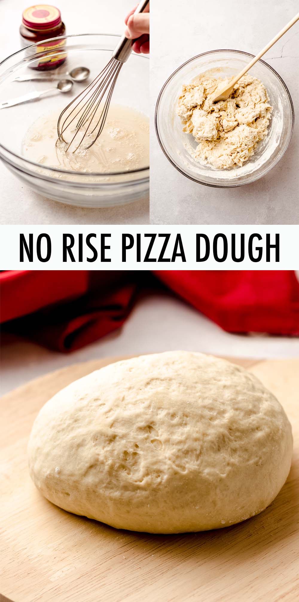 This easy homemade pizza dough recipe requires no rising time and is ready for all your favorite toppings in under 30 minutes. Recipe includes instructions for preparing ahead of time or freezing to use at a later time. via @frshaprilflours