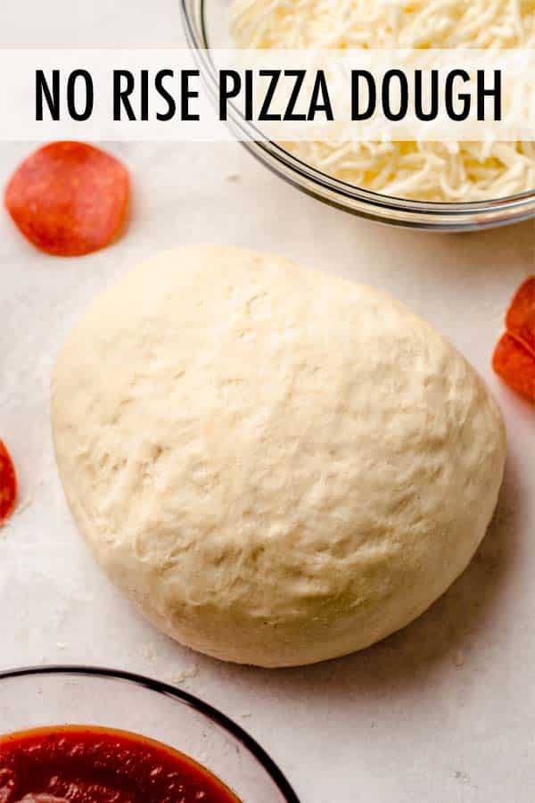 This easy homemade pizza dough recipe requires no rising time and is ready for all your favorite toppings in under 30 minutes. Recipe includes instructions for preparing ahead of time or freezing to use at a later time. via @frshaprilflours