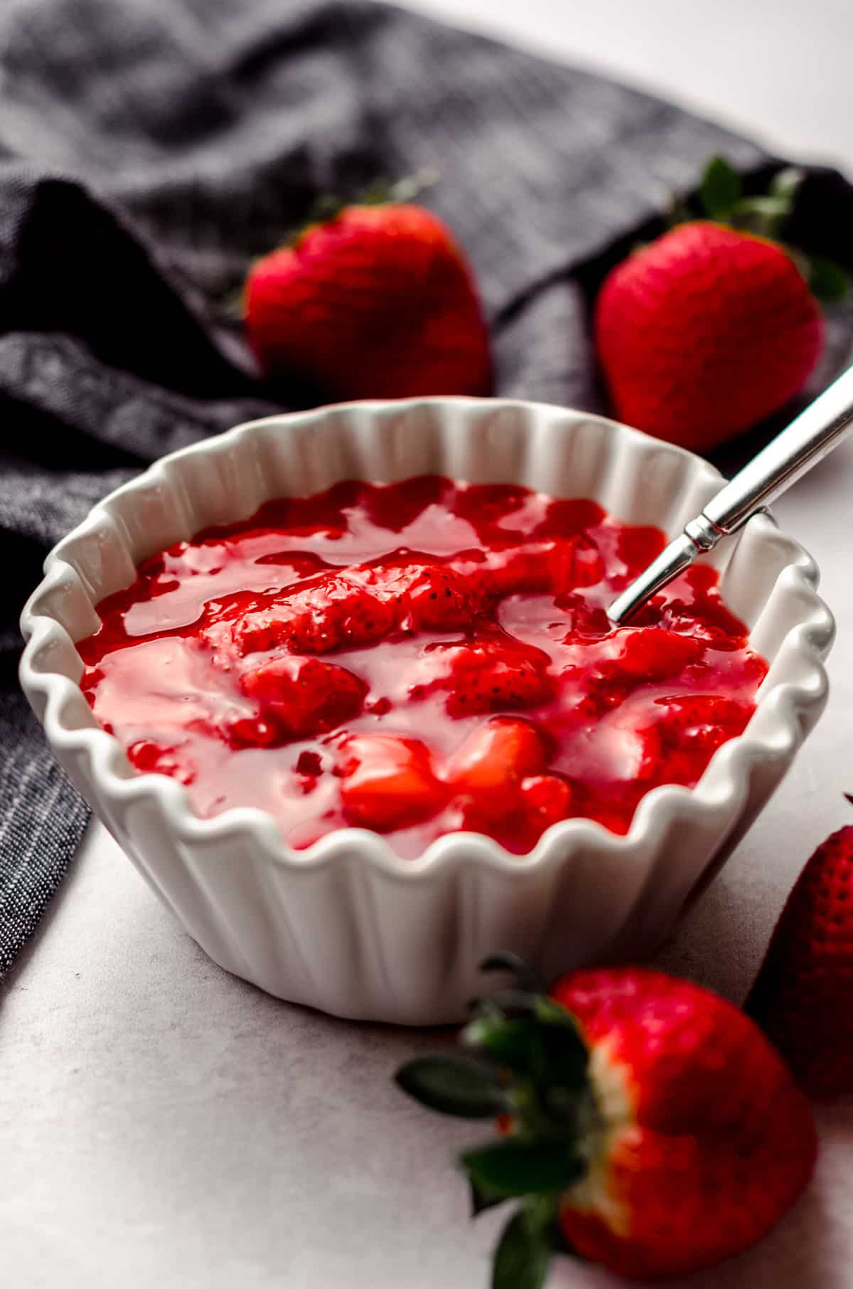 strawberry sauce in a bowl