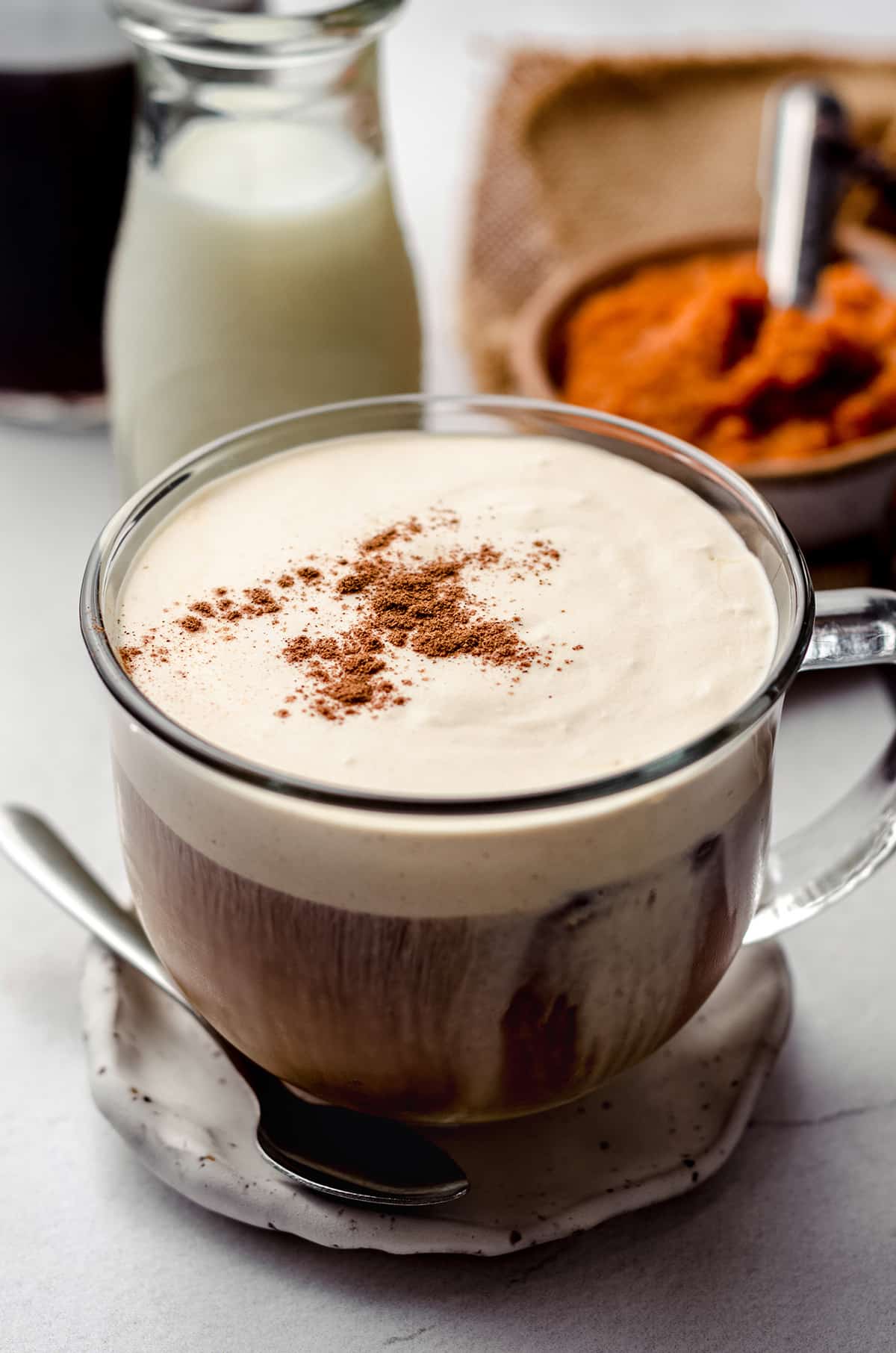 cup of homemade pumpkin cream cold foam