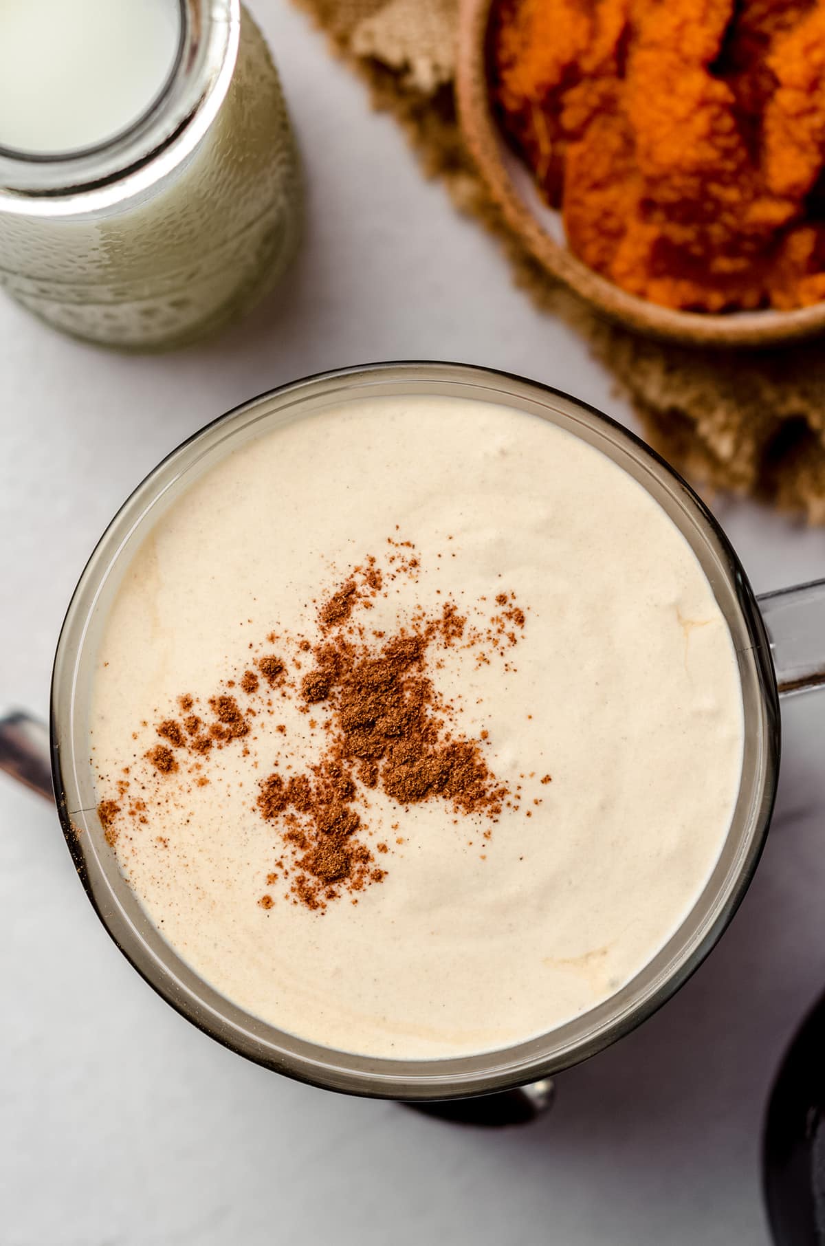 cup of homemade pumpkin cream cold foam coffee