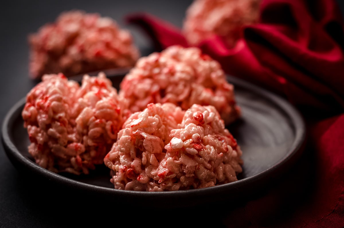 rice krispies brains on a plate