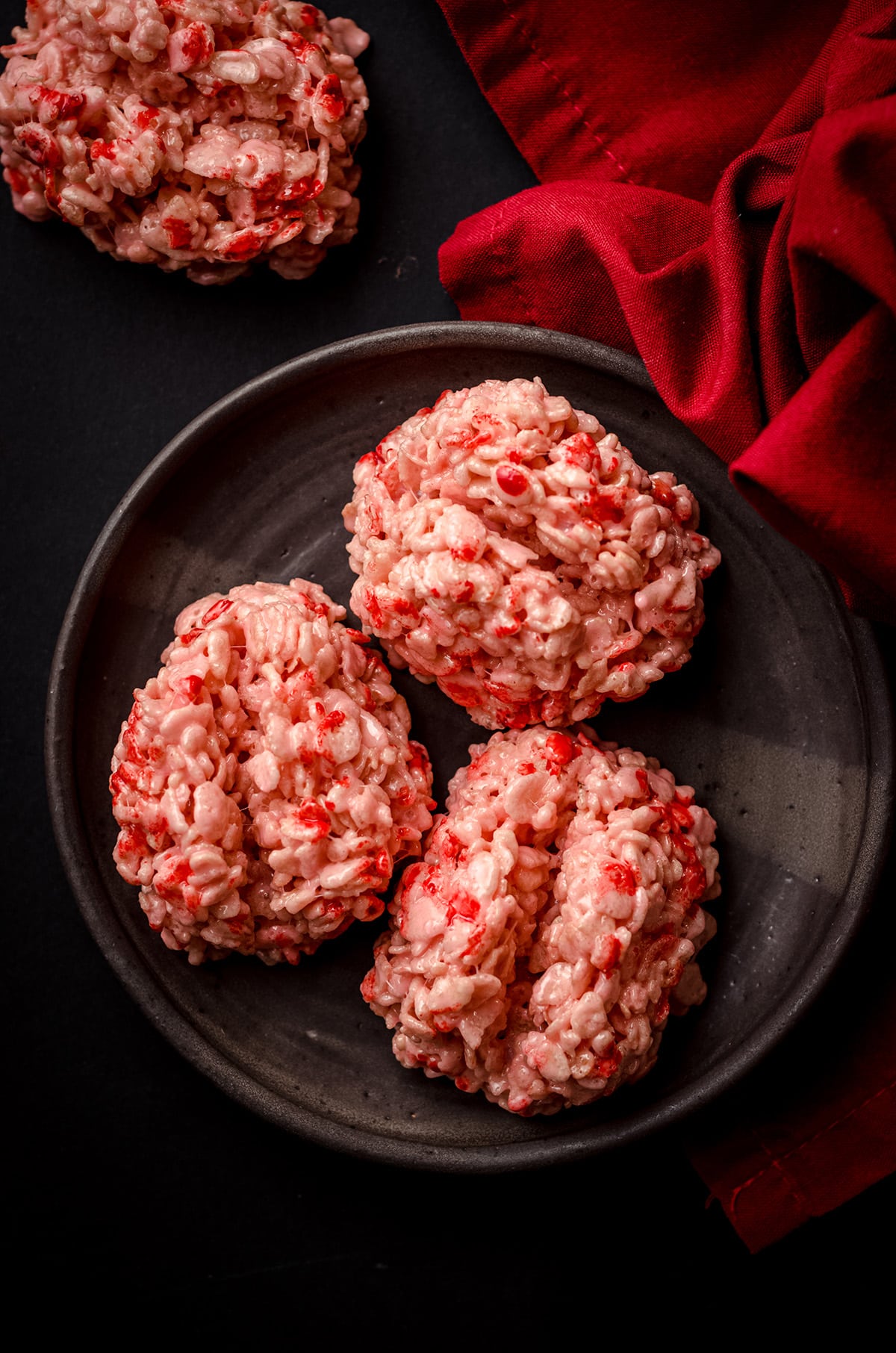 rice krispies brains on a plate