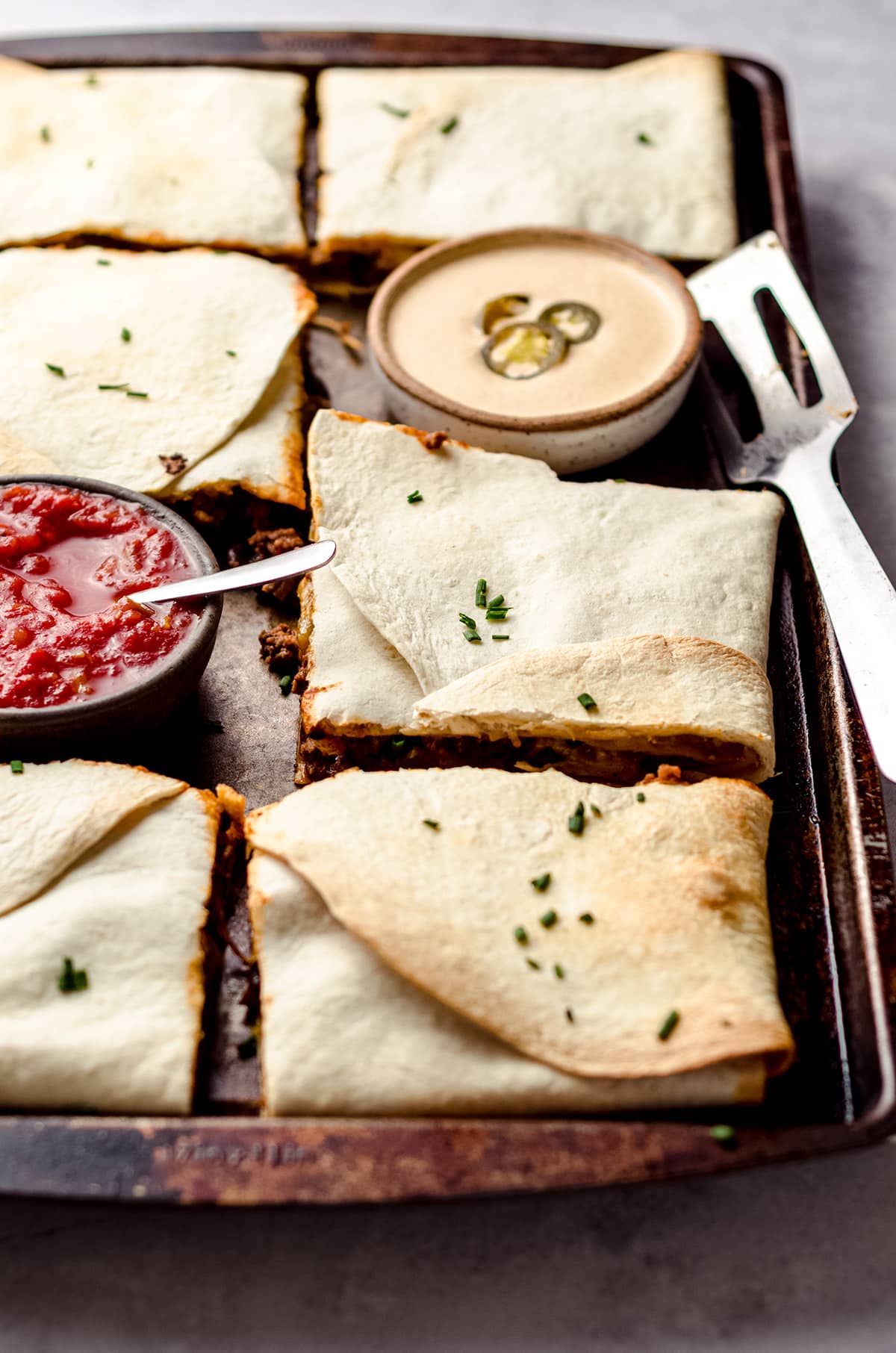 Sheet Pan Quesadillas with Jalapeno Ranch Dip - Made In Oklahoma Coalition  - MIO