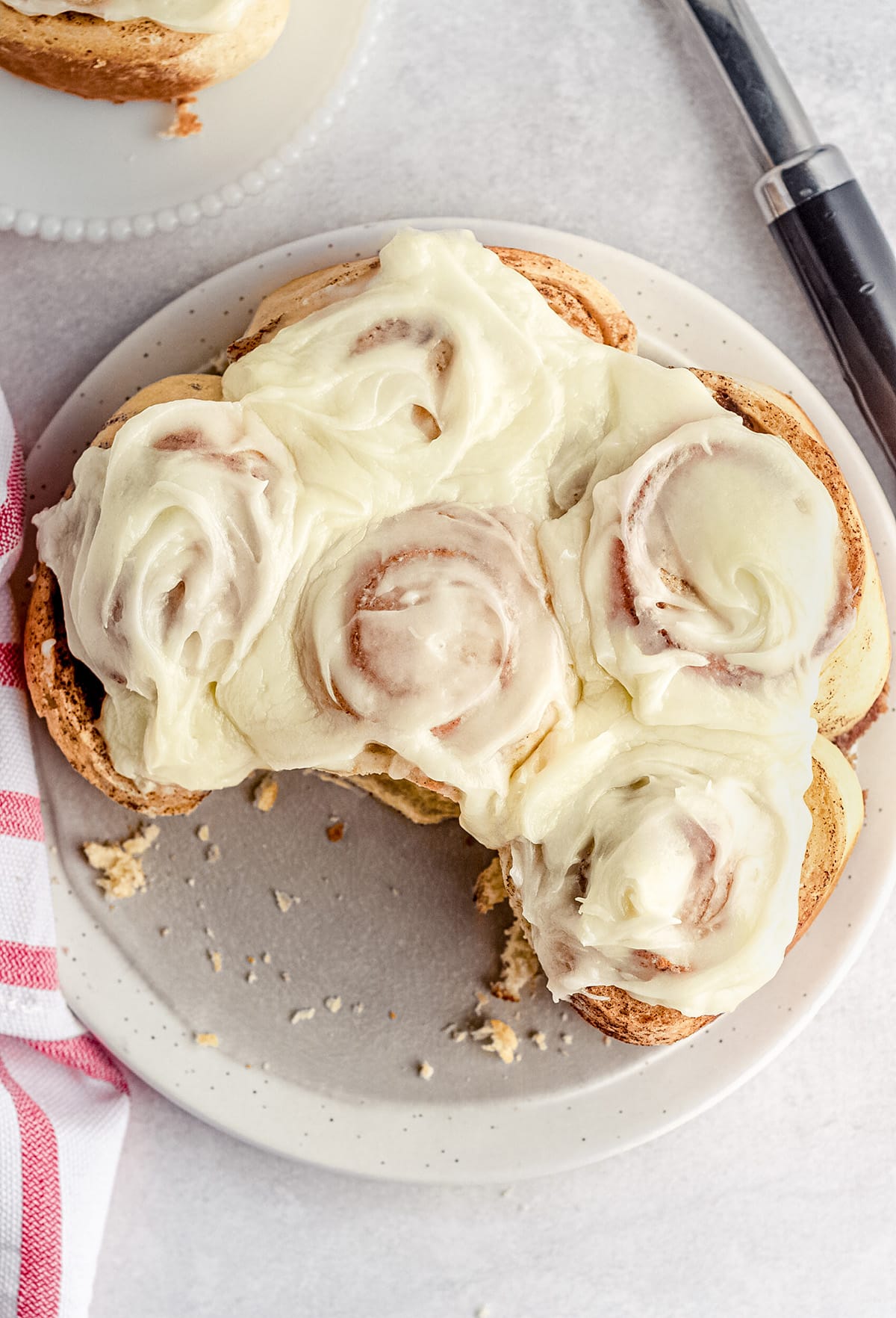 aerial photo of sourdough cinnamon rolls