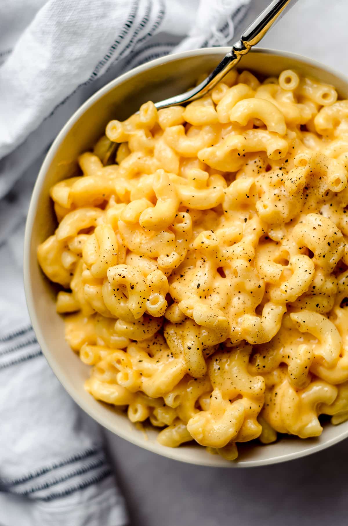 A bowl of homemade Mac and cheese.