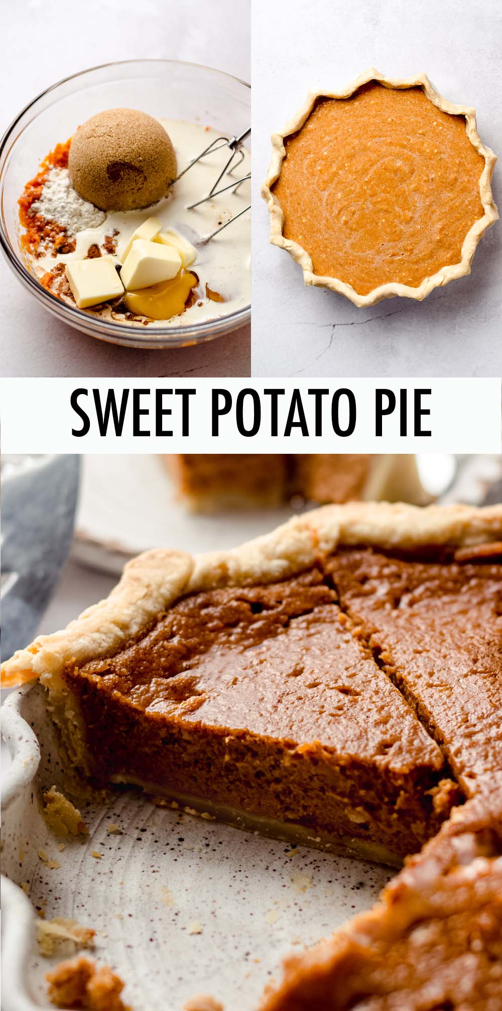 This homemade sweet potato pie is perfectly sweetened with brown sugar and spiced with the flavors you love in fall. Top it with fresh whipped cream for a simple yet impressive dessert for your Thanksgiving spread. via @frshaprilflours