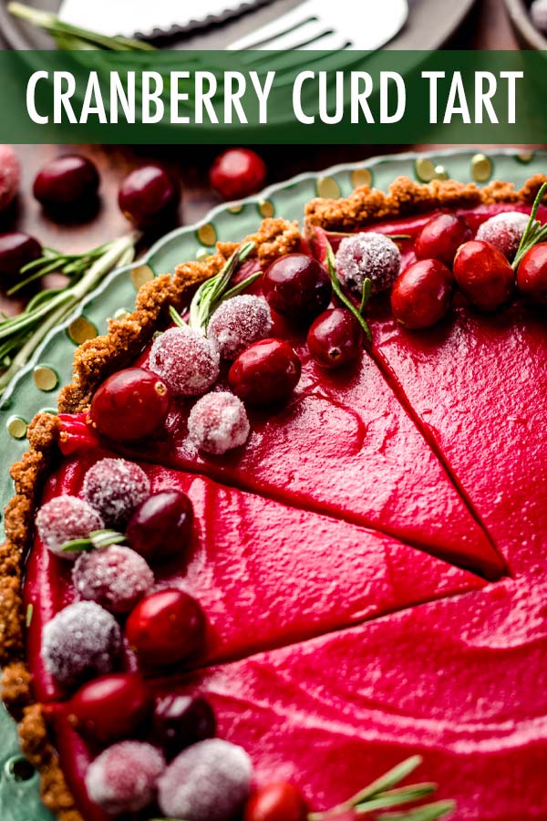 This gorgeous tart is made entirely of cranberry curd made with fresh cranberries and orange juice atop a spiced gingersnap crust. Top your cranberry curd tart with sugared cranberries, whipped cream, or your favorite seasonal topping. via @frshaprilflours