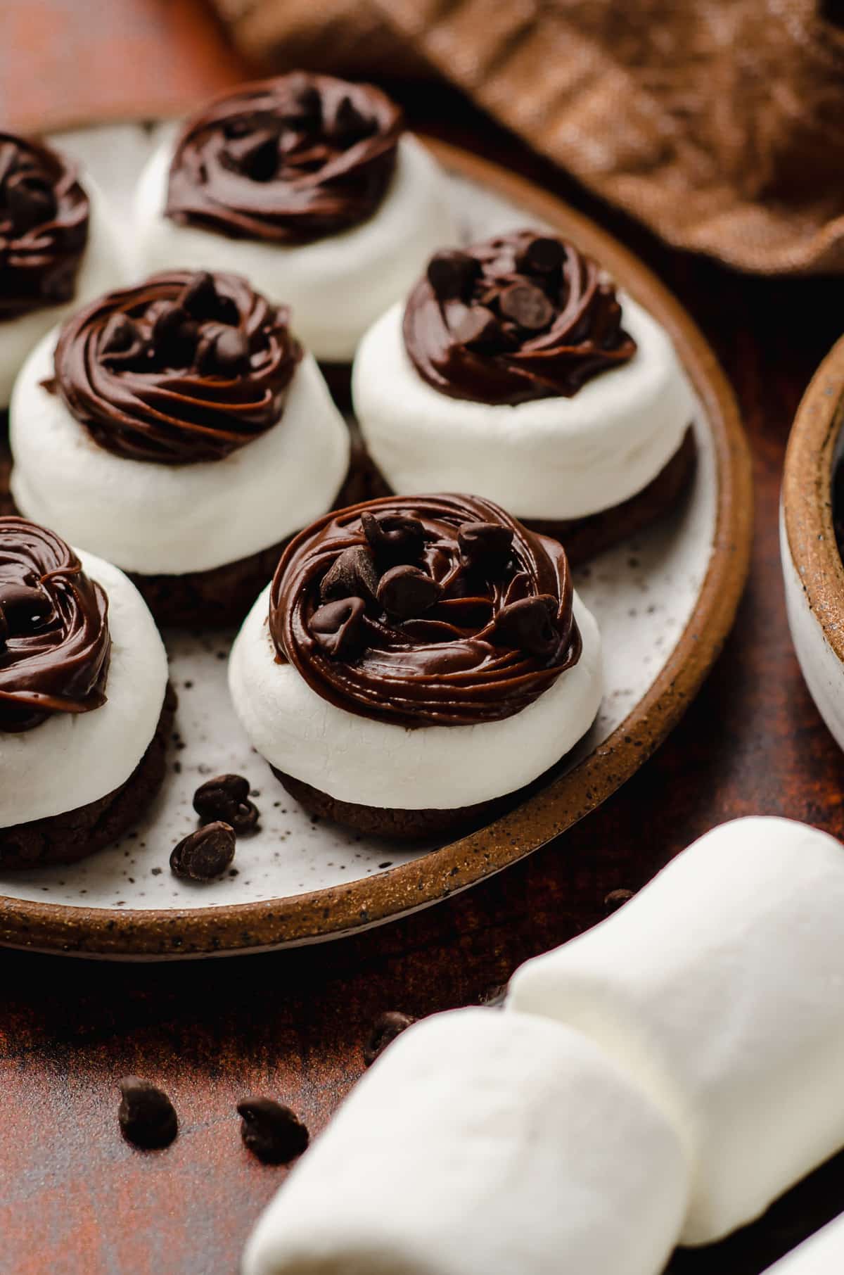 hot cocoa cookies on a plate