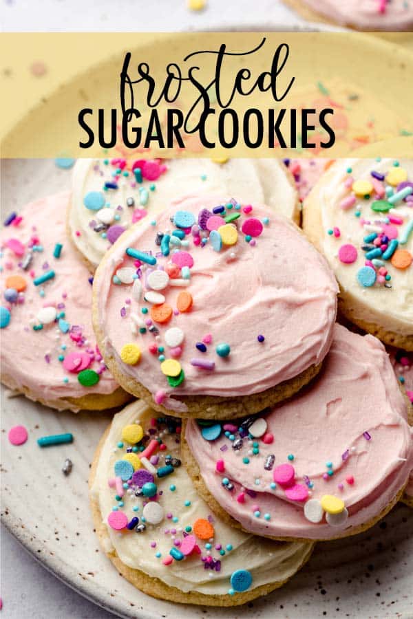These no-chill sugar cookies are soft, buttery, and topped with silky smooth vanilla buttercream and your favorite colorful sprinkles. via @frshaprilflours