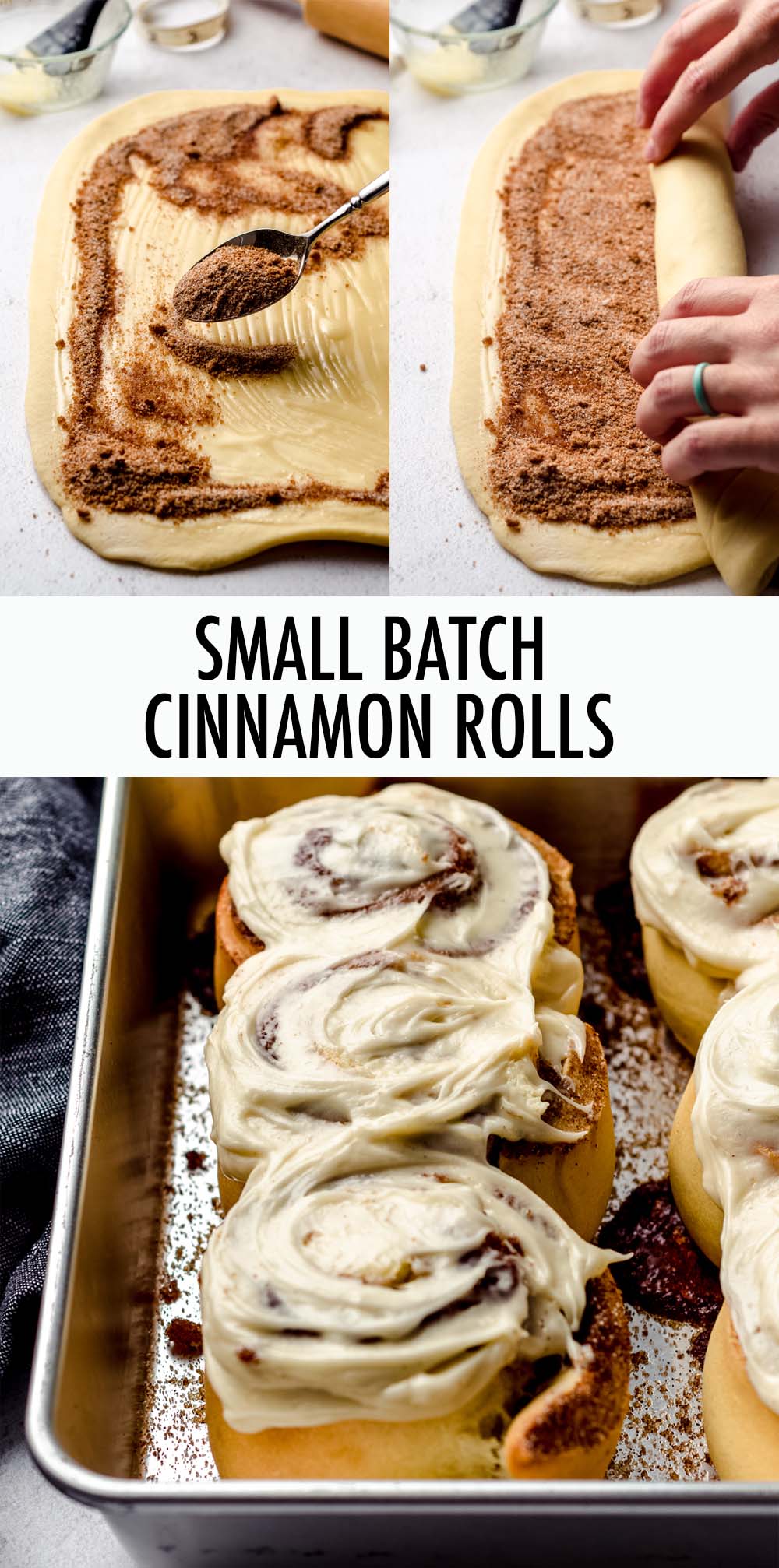 This recipe produces 6 soft and fluffy enriched cinnamon rolls that are filled with a buttery cinnamon filling and topped with a smooth cream cheese frosting. These cinnamon rolls only require one rise or can be made ahead of time to bake later or the next day. via @frshaprilflours
