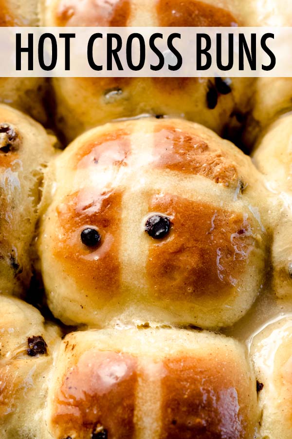 These hot cross buns feature a soft and fluffy lightly spiced yeast dough dotted with currants or raisins and a simple vanilla glaze on top. via @frshaprilflours