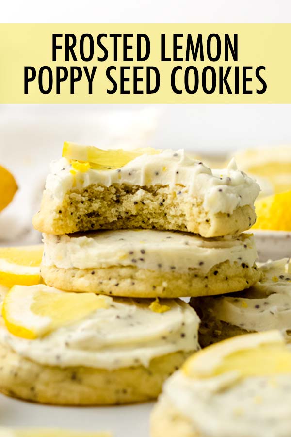 Soft lemon sugar cookies filled with crunchy poppy seeds and frosted in a creamy lemon poppy seed frosting. via @frshaprilflours