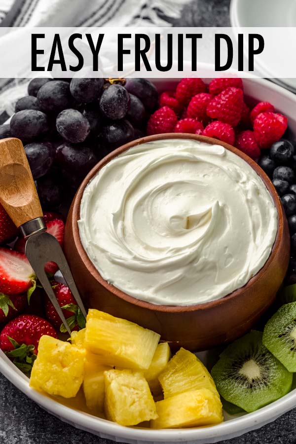This easy fruit dip is sweet, tangy, and only uses two main ingredients. Add your favorite extract or fruit juice to complement any flavor! Serve with your favorite fresh fruit or suggested list of other dippable snacks. via @frshaprilflours