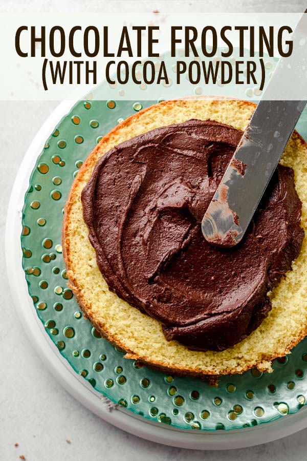 The chocolate flavor in this easy chocolate frosting recipe comes from Dutch processed cocoa powder and boasts a rich chocolate flavor. via @frshaprilflours