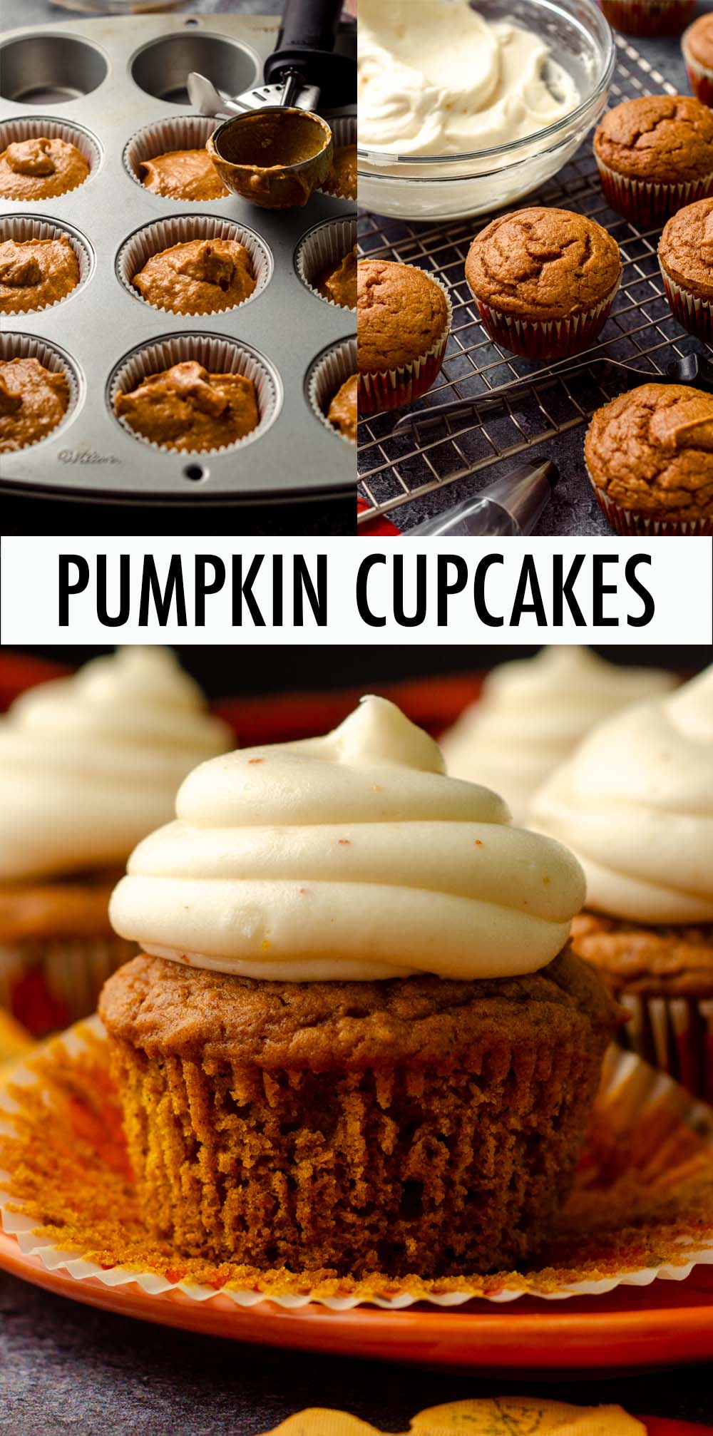 Moist and tender pumpkin cupcakes made with real pumpkin and topped with a delectable brown butter cream cheese frosting. via @frshaprilflours