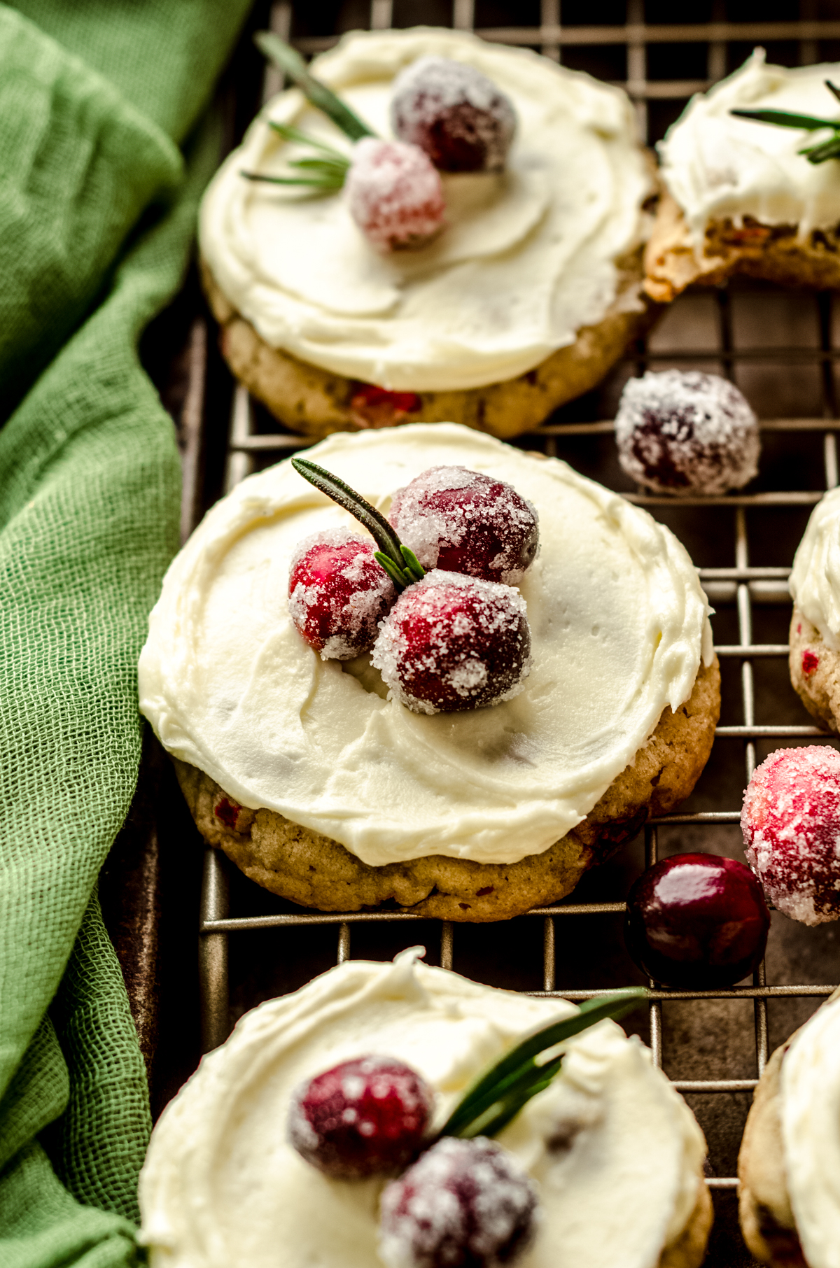Fresh Cranberry Cookies with White Chocolate Frosting