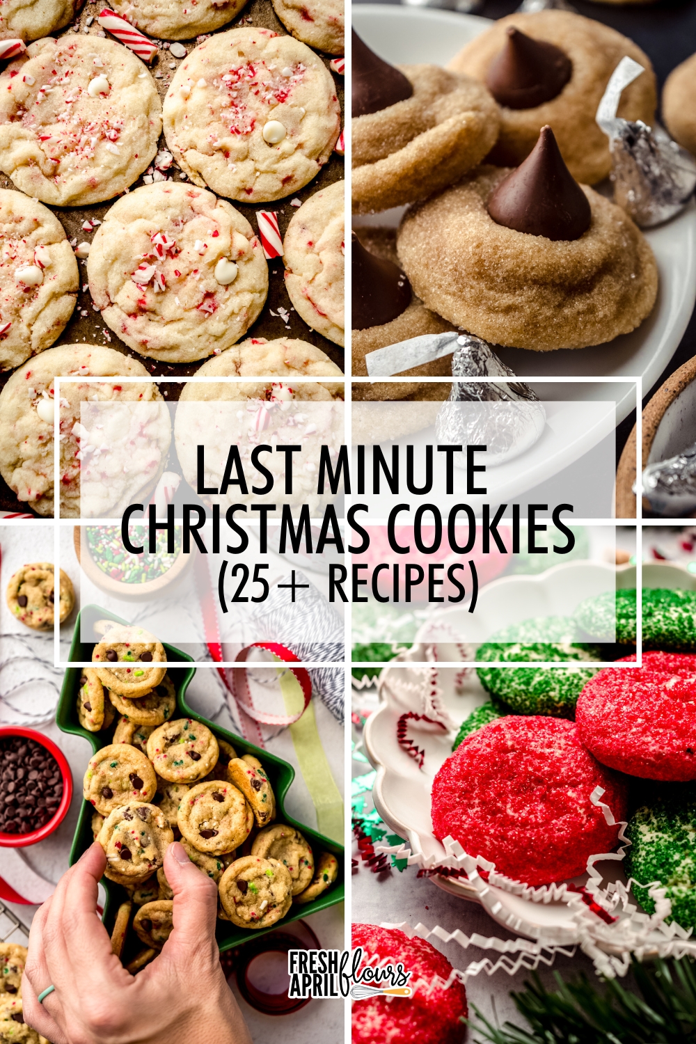 Whether you're short on time or lacking a variety of ingredients, this roundup of last minute Christmas cookies is sure to have something you can make with what you have! Included in this post are 25+ cookie recipes that use common pantry ingredients that you can make quickly. via @frshaprilflours