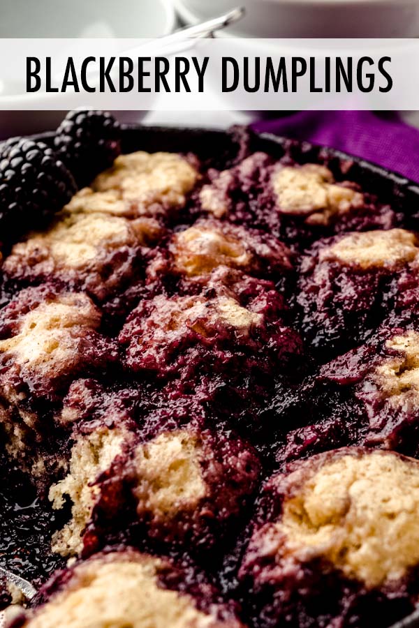 Soft and tender dumplings cooked on the stovetop in a sweetened blackberry sauce. Top with fresh whipped cream or vanilla ice cream. via @frshaprilflours