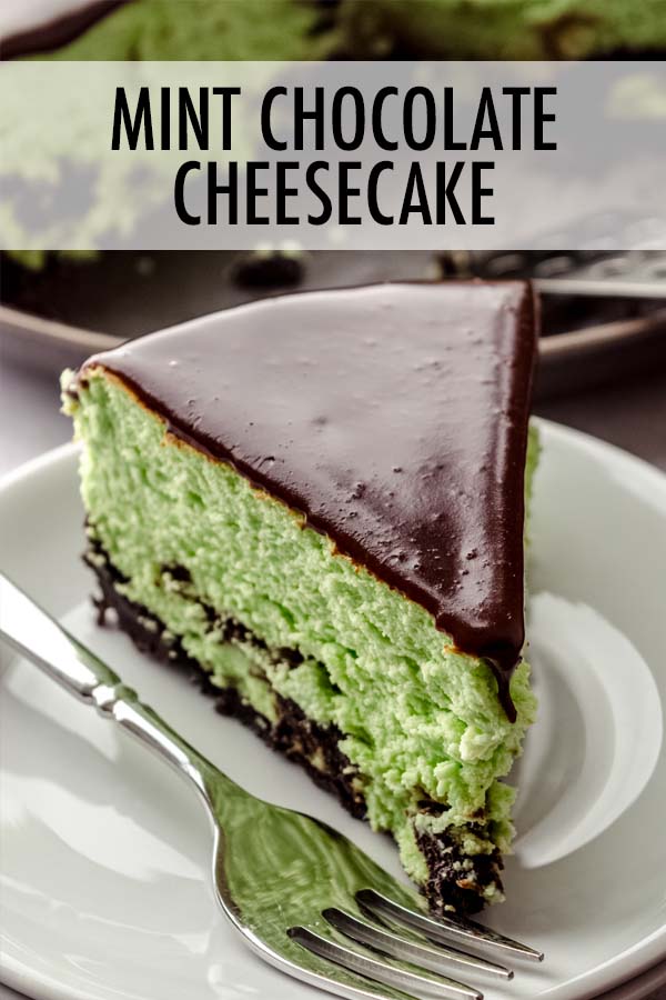 This smooth and creamy mint cheesecake is swirled with a chunky Oreo layer and topped with gooey hot fudge. via @frshaprilflours