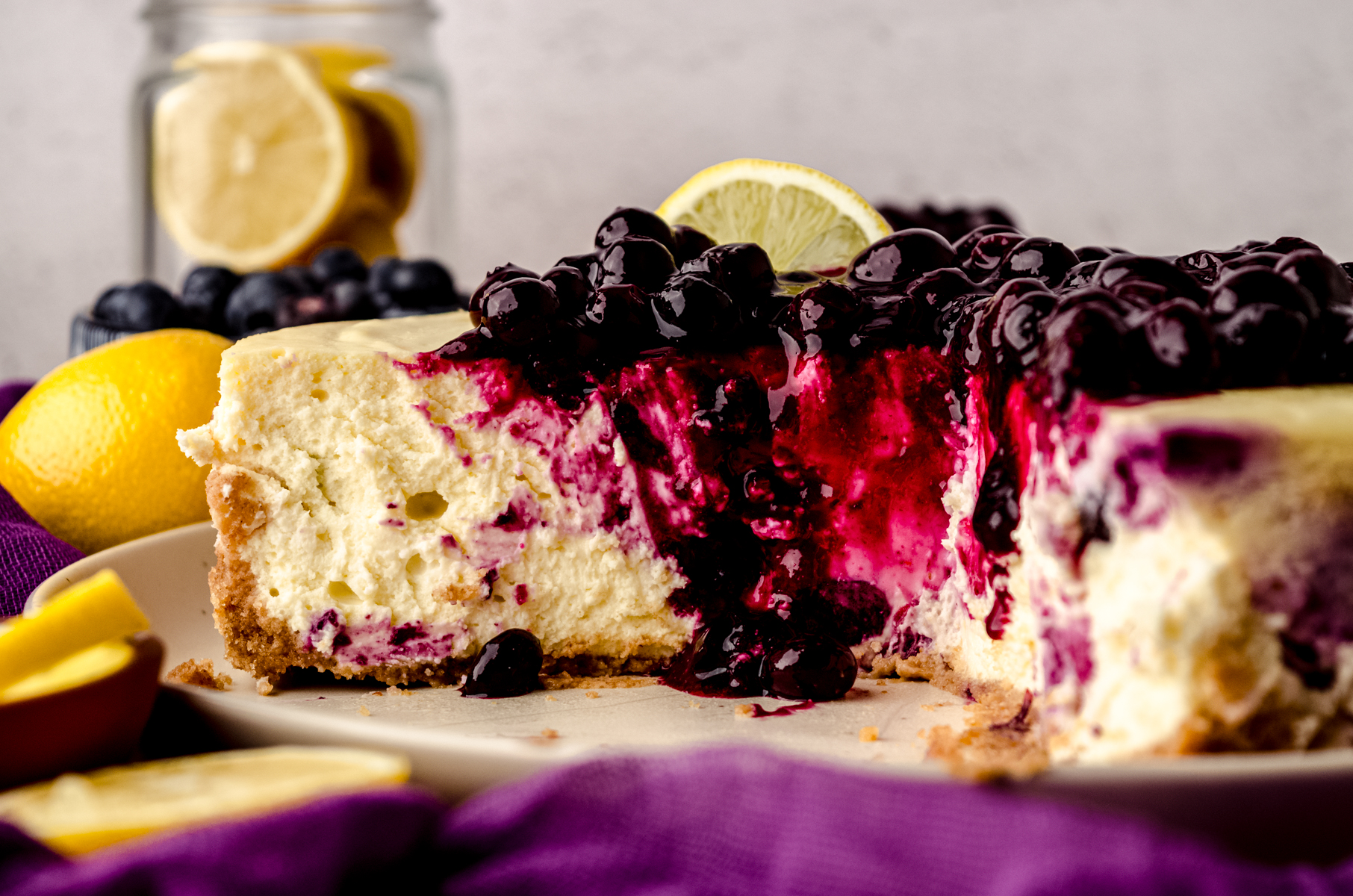 Lemon and Blueberry Cheesecake
