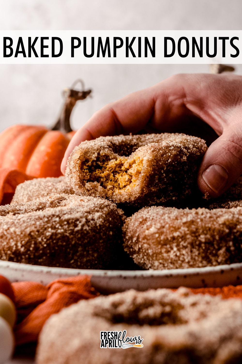 These soft and moist pumpkin donuts are made with canned pumpkin puree and covered in a spiced sugar coating for melt-in-your mouth texture in every bite.  via @frshaprilflours