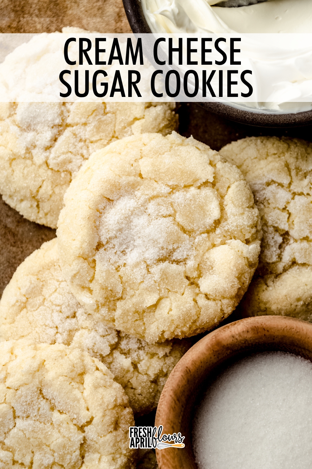 These buttery sugar cookies boast a slightly tangy flavor thanks to the addition of cream cheese. These cookies start with a melt-in-your-mouth sugar coating that leads to a firm bite with a chewy interior. via @frshaprilflours