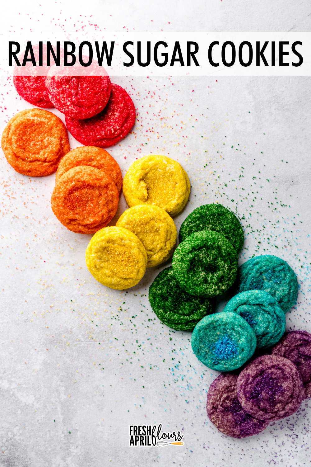 These pillowy soft sugar cookies can be turned into any color (or colors!) to match any occasion or theme. They are light, chewy, and the dough doesn't require any chilling, so you can go from ingredients to melt-in-your-mouth buttery sweetness in under 30 minutes.  via @frshaprilflours